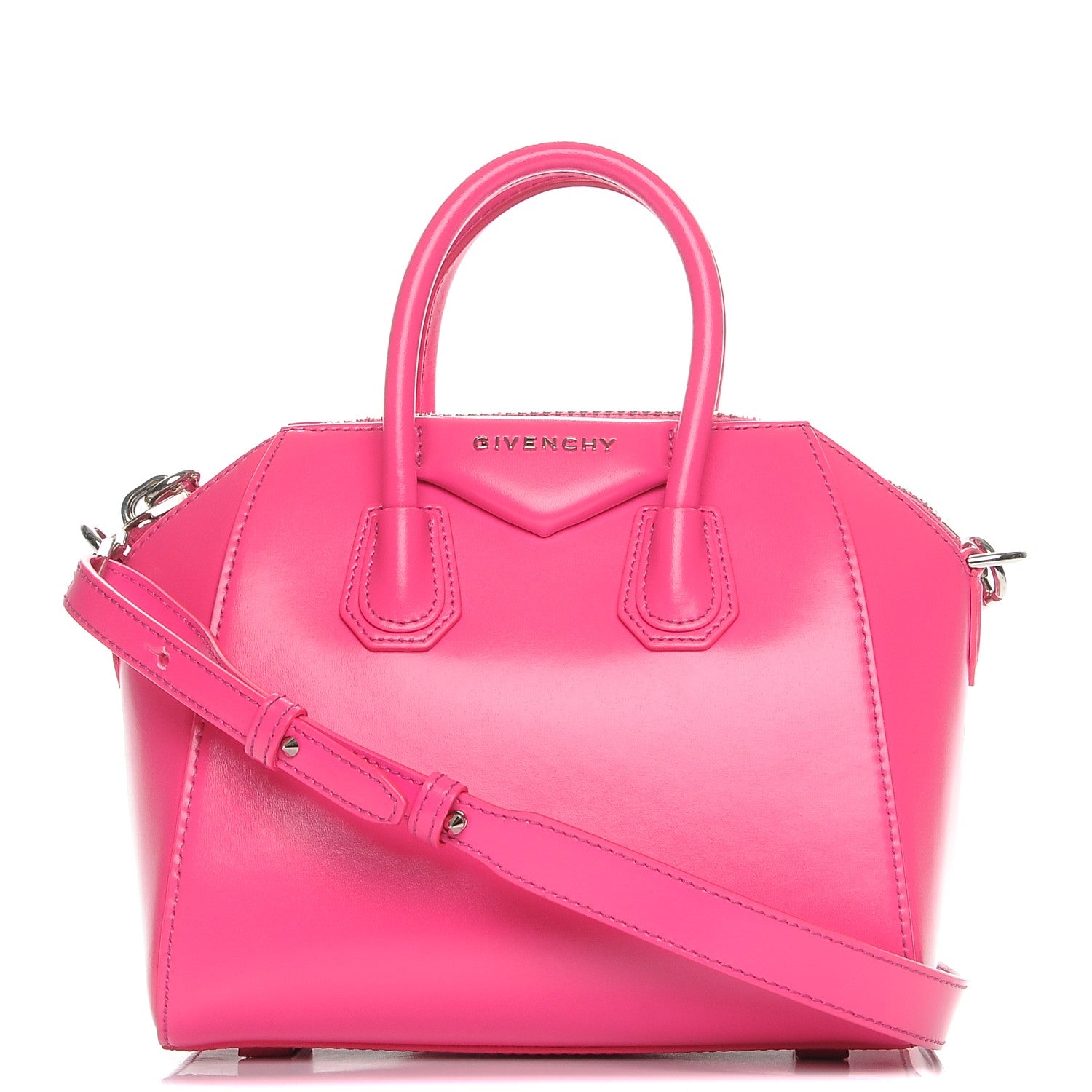Givenchy Shiny Lord Calfskin Mini Antigona Shocking Pink 1 of 10