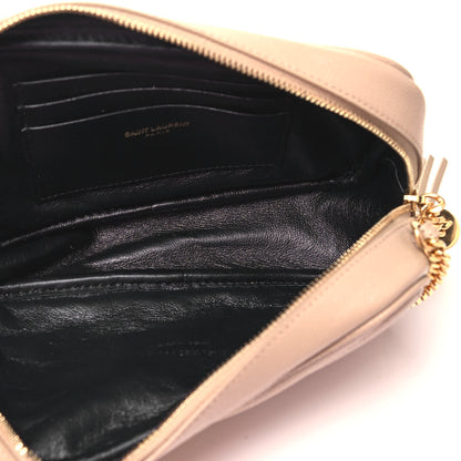 Saint Laurent Grain De Poudre Matelasse Monogram Mini Lou Camera Bag Dark Beige 5 of 9