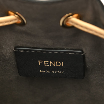 Fendi Vitello Liberty F is Fendi Bi-Color FF 1974 Embossed Mini Mon Tresor Bucket Bag Savana Blue Elettrico 5 of 18