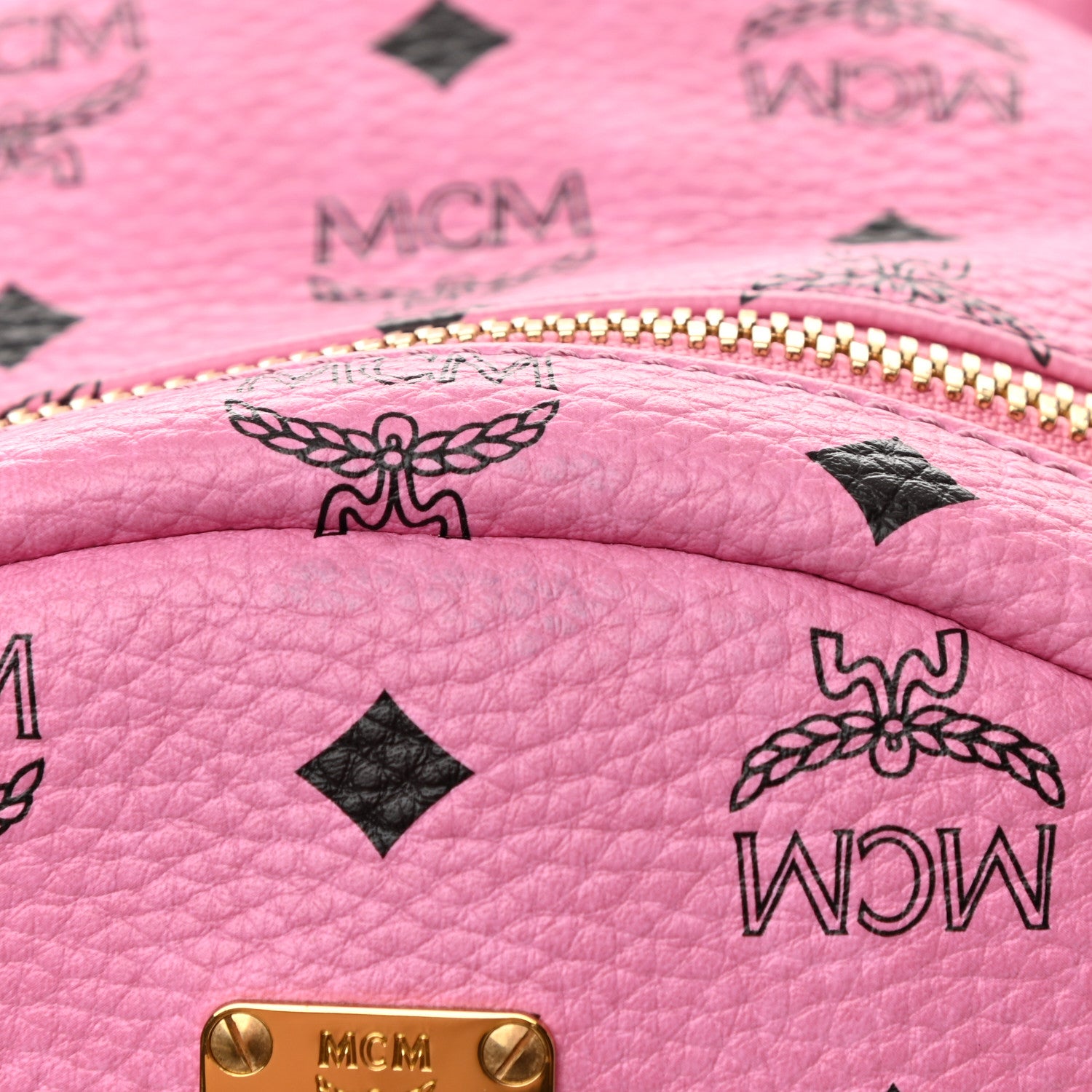 MCM Visetos Small Side Stud Stark Backpack Pink 9 of 9