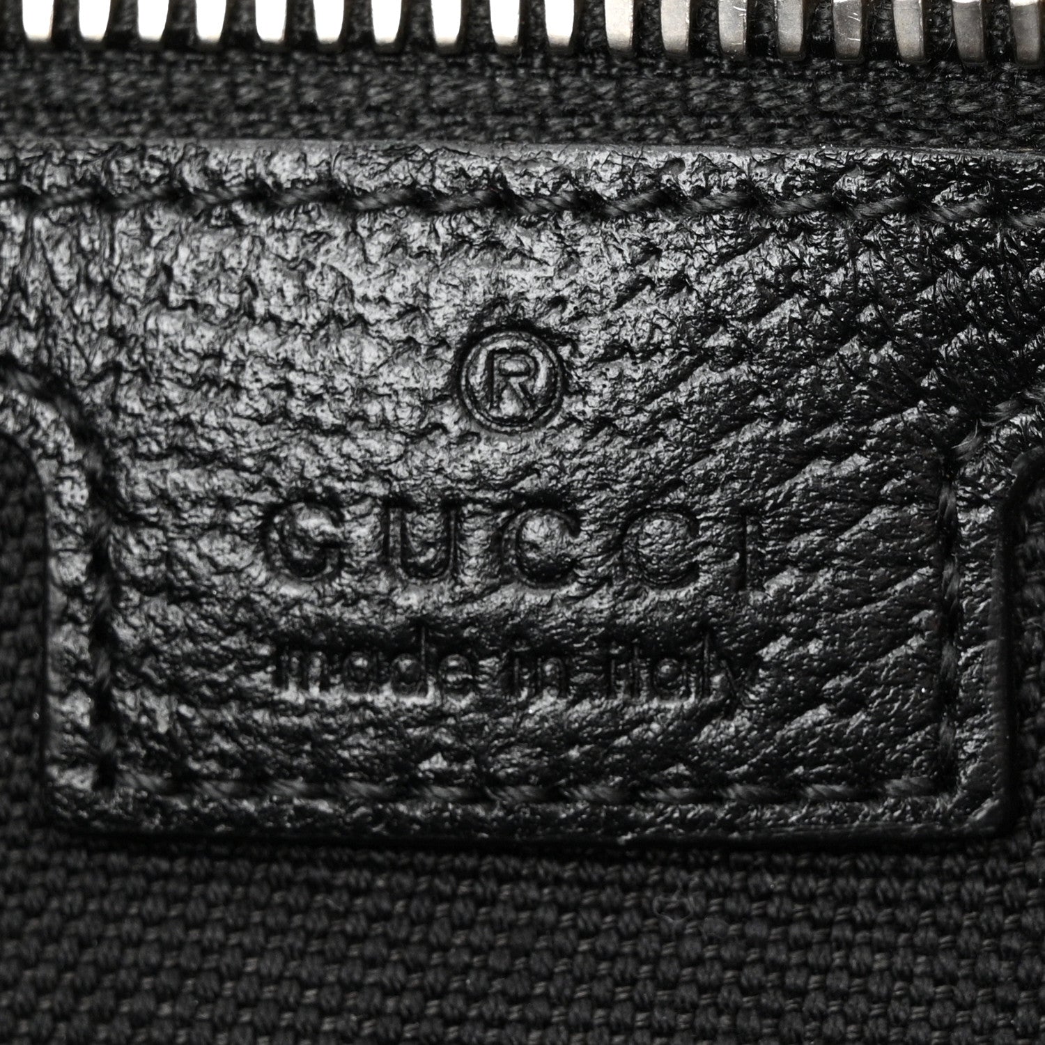 Gucci Monogram Jumbo GG Textured Dollar Calfskin Wristlet Messenger Bag Black 6 of 13