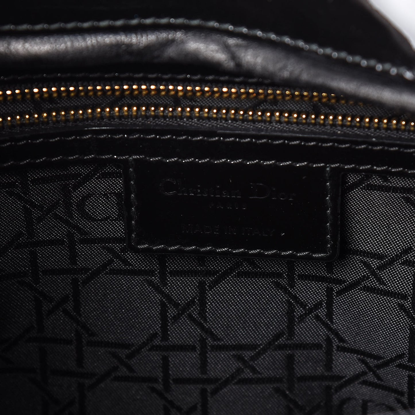 Patent Cannage Large Lady Dior Black