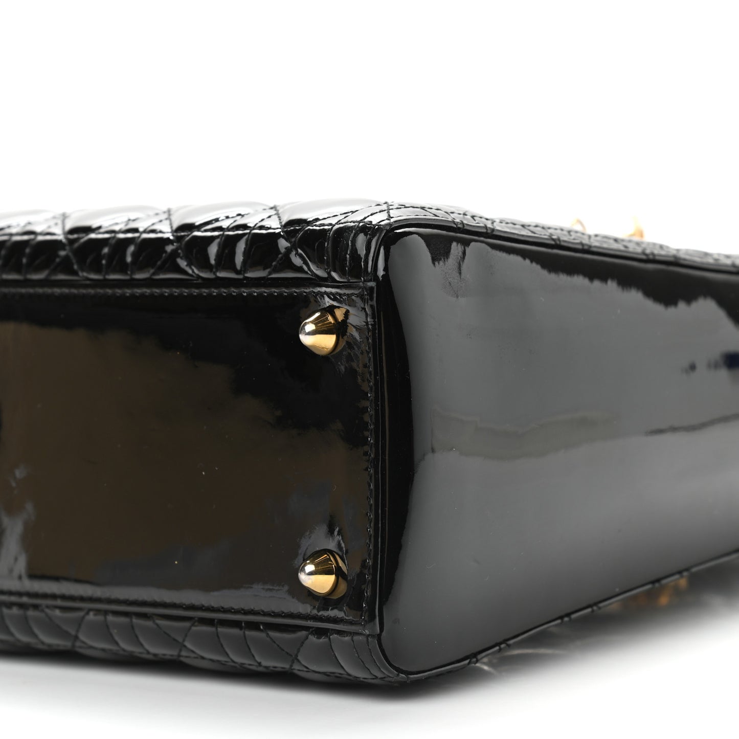 Patent Cannage Large Lady Dior Black
