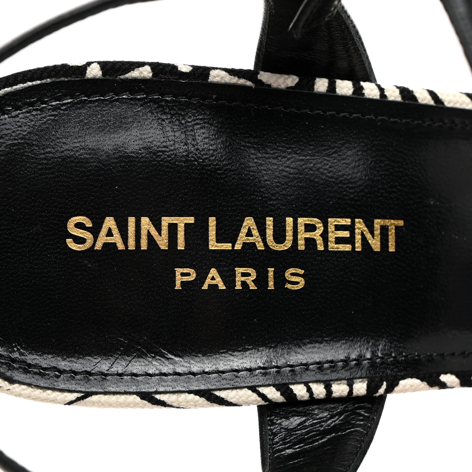 Saint Laurent Canvas Floral Bianca 125 Platform Sandals 40 Black White 7 of 8