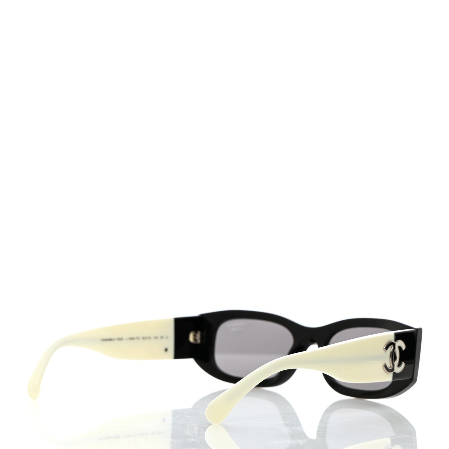 Acetate Rectangle Sunglasses 5525 Black White