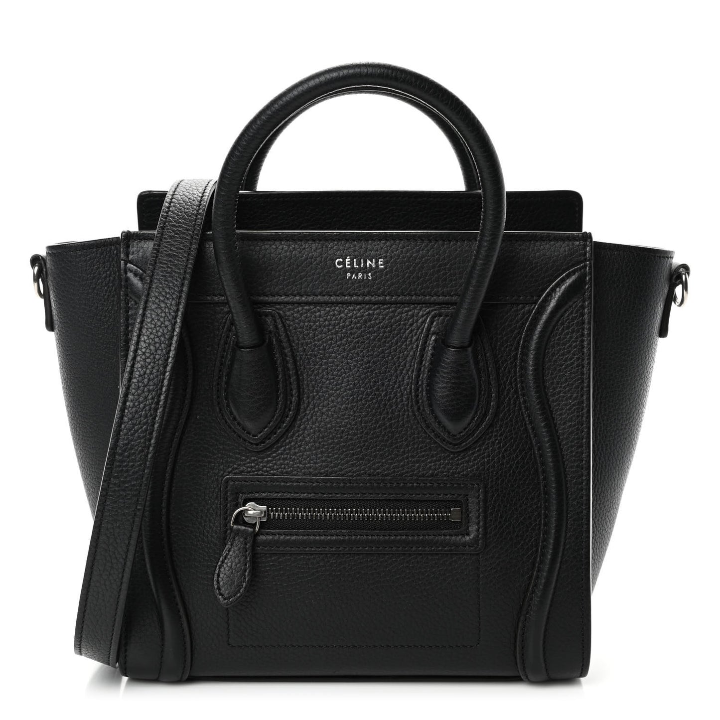 Drummed Calfskin Nano Luggage Black