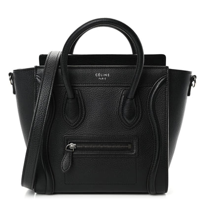 Celine Drummed Calfskin Nano Luggage Black 1 of 7