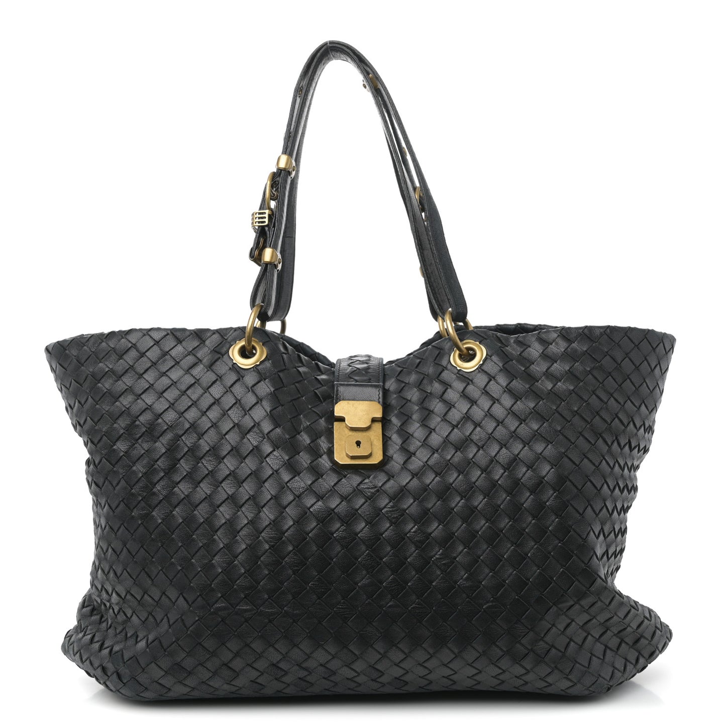 Nappa Intrecciato Large Capri Tote Black