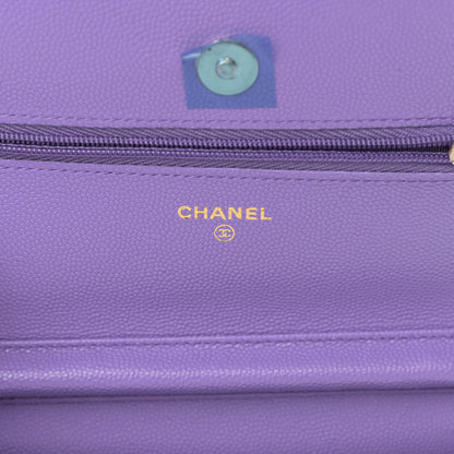 Chanel Caviar Quilted Wallet On Chain WOC Purple 6 of 14