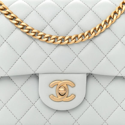 Chanel Lambskin Quilted Small Sweet Camellia Flap Light Blue 8 of 11