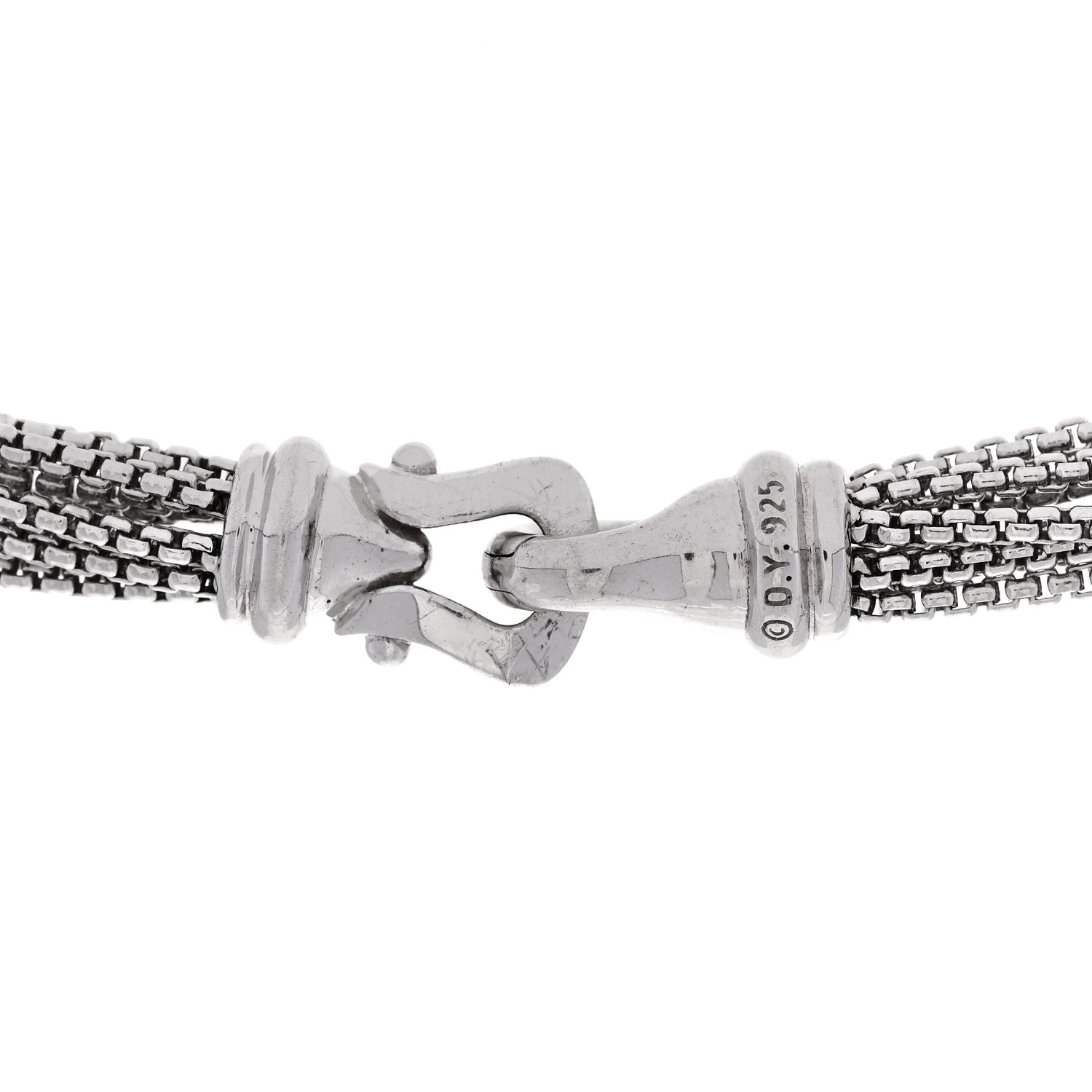 David Yurman Sterling Silver Diamond Box Chain Eight Strand Necklace 4 of 4