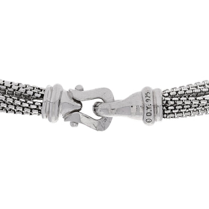 David Yurman Sterling Silver Diamond Box Chain Eight Strand Necklace 4 of 4