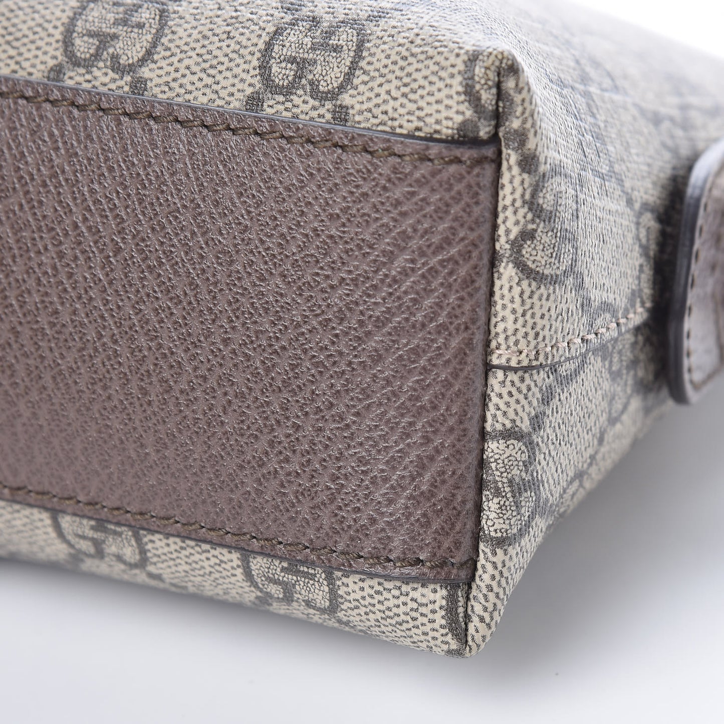 GG Supreme Monogram Textured Dollar Calfskin Web Small Ophidia Dome Shoulder Bag Beige Ebony New Acero