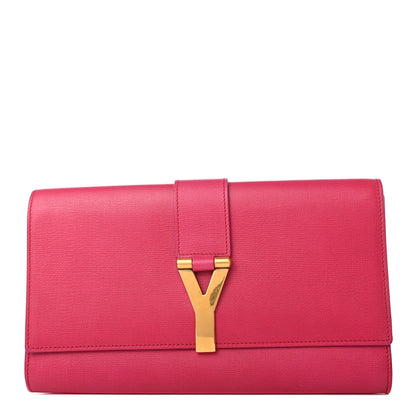 Saint Laurent Calfskin Classic Y Ligne Clutch Fuchsia 1 of 7