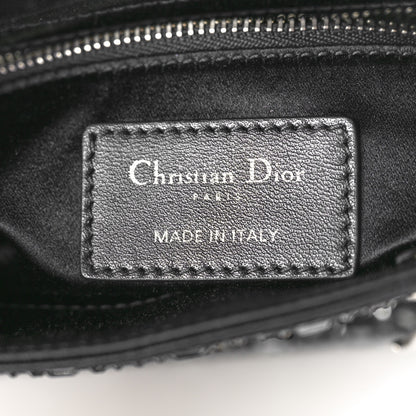Christian Dior Satin Crystal Cannage Mini Lady Dior Black 6 of 10
