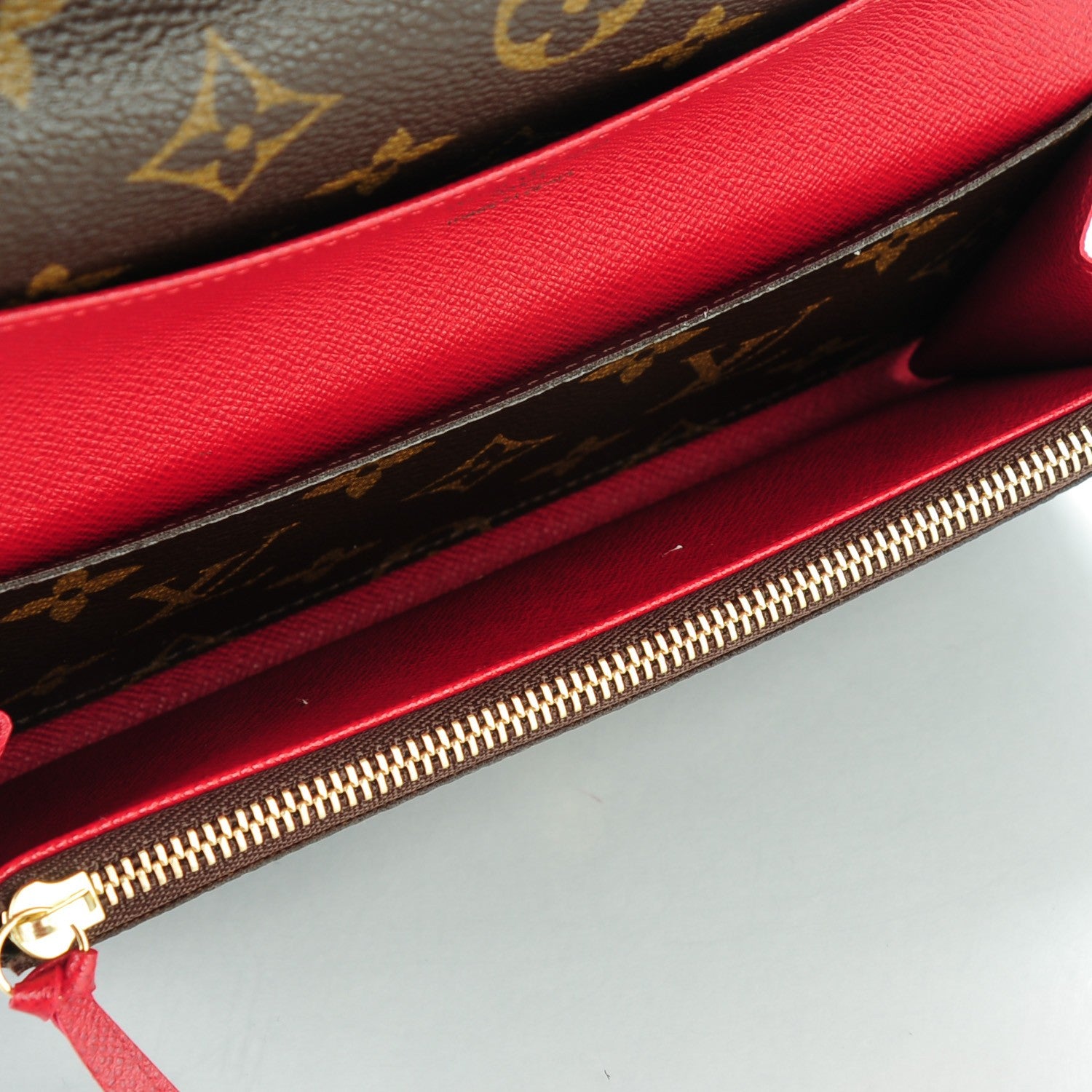 Louis Vuitton Monogram Emilie Wallet Red 5 of 9