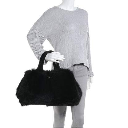 Prada Eco Lapin Faux Fur Handbag Black 2 of 9