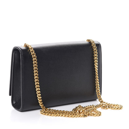 Saint Laurent Grain De Poudre Small Monogram Kate Satchel Black 3 of 8