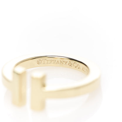 Tiffany 18K Yellow Gold T Square Ring 49 5 4 of 6