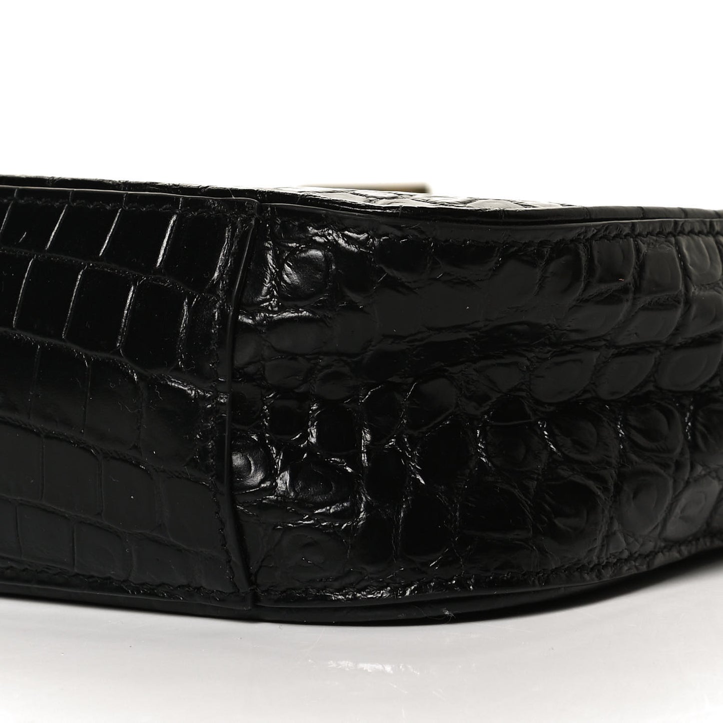 Calfskin Crocodile Embossed Le 5 A 7 Hobo Black