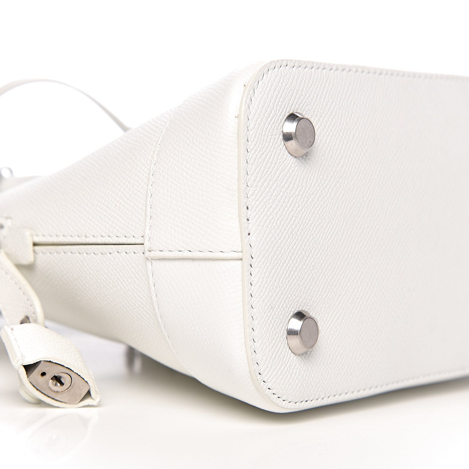 Balenciaga Signature Grained Calfskin Logo S Ville Top Handle Bag White Black 7 of 10
