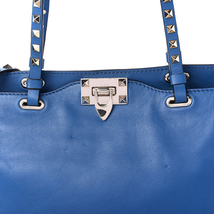 Valentino Garavani Vitello Small Rockstud Tote Blue Delft 10 of 10