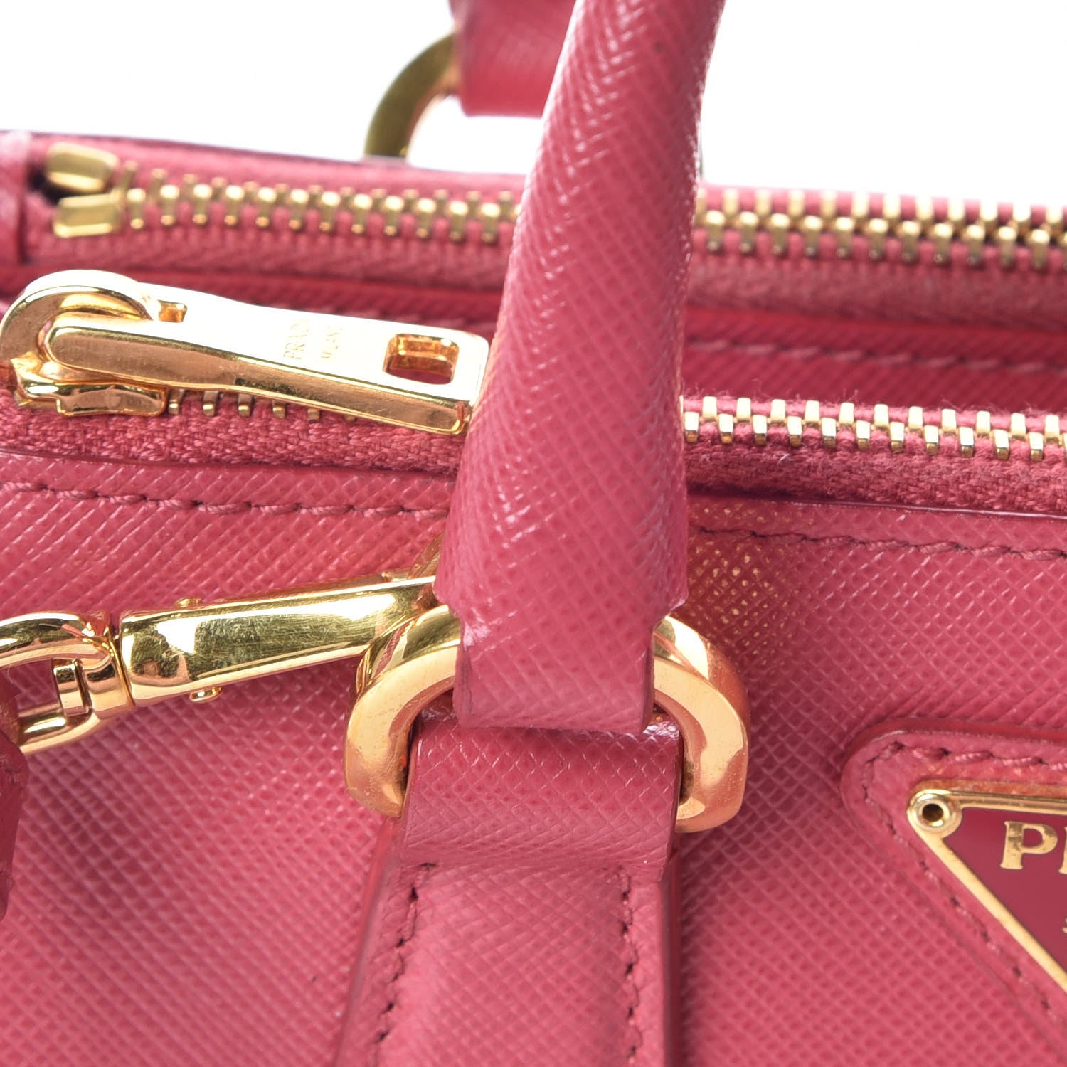 Prada Saffiano Mini Galleria Double Zip Tote Peonia 13 of 17