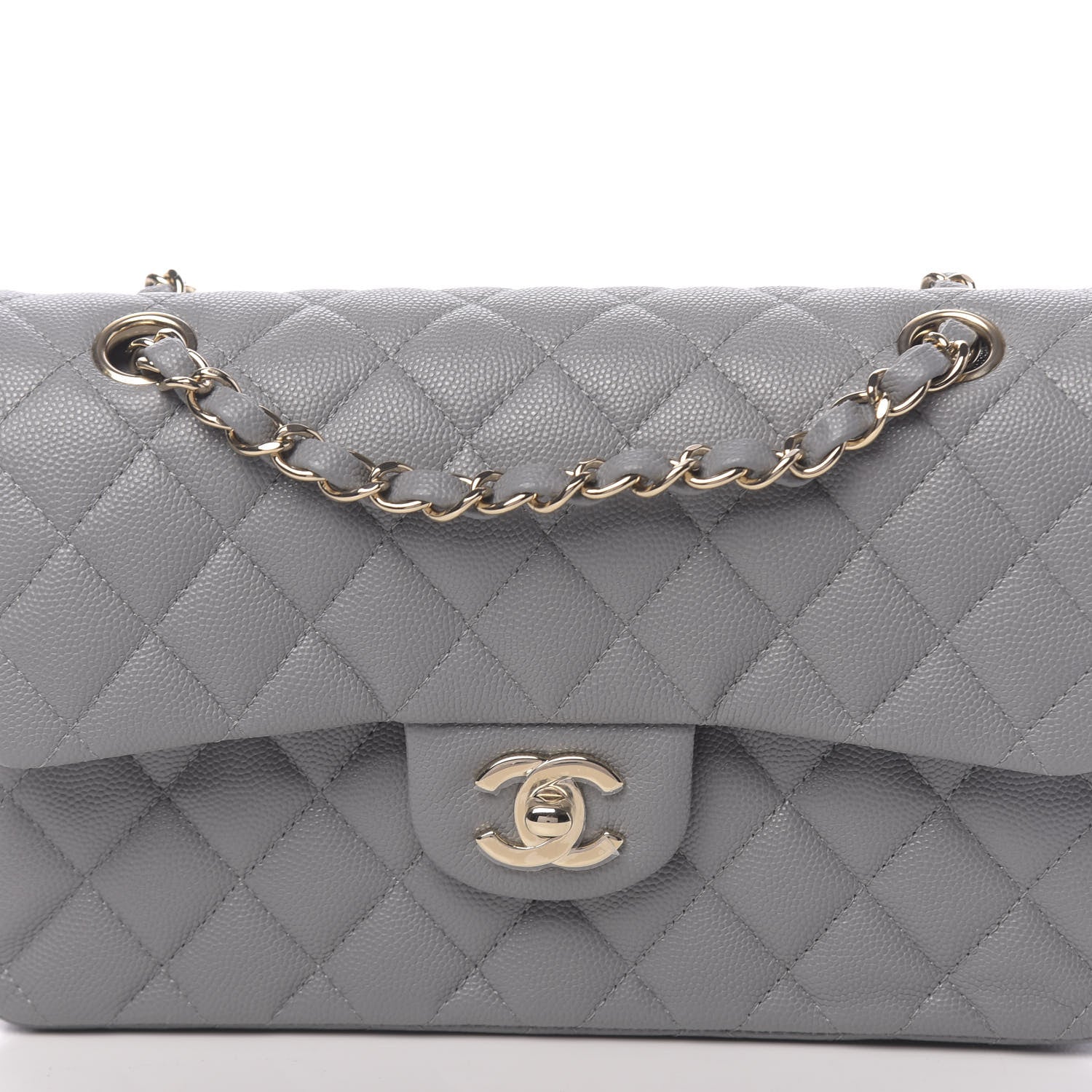 Chanel Caviar Quilted Small Double Flap Grey 10 of 11