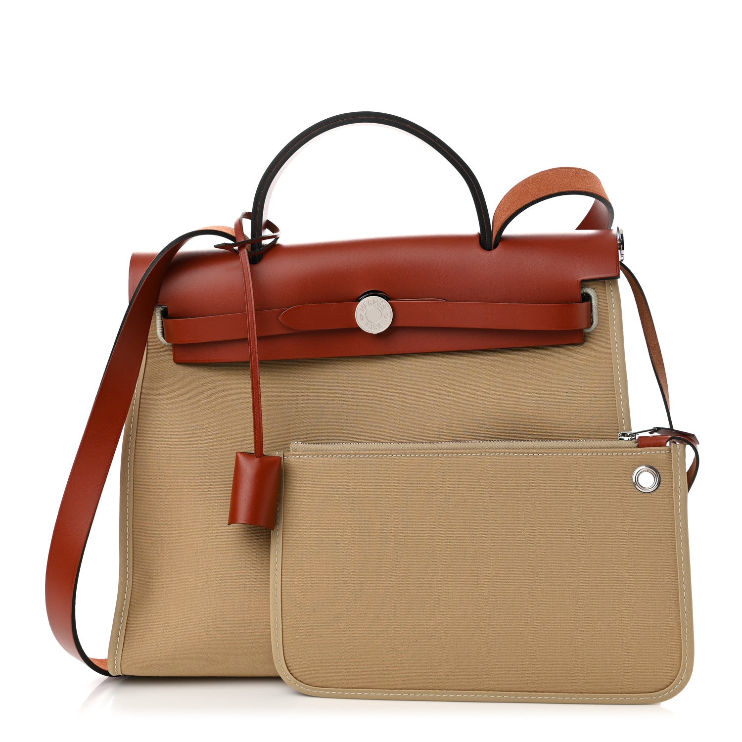 Hermes Vache Hunter Toile Officier Herbag Zip 31 PM Trench Cuivre 1 of 13