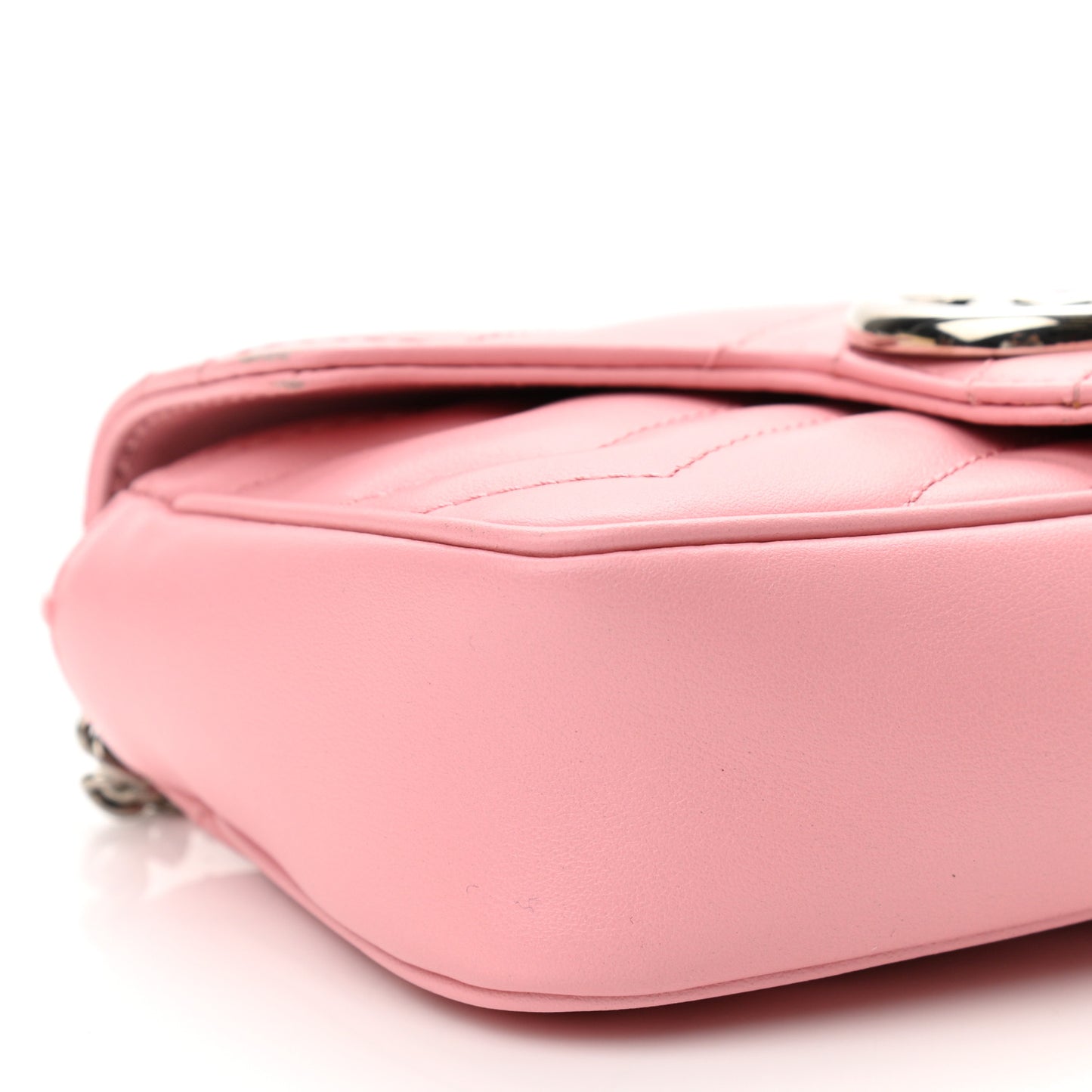 Calfskin Matelasse Super Mini GG Marmont Shoulder Bag Wild Rose