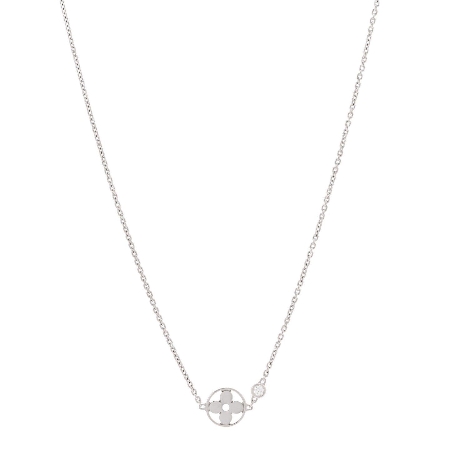 18K White Gold Diamond Idylle Blossom Pendant Necklace