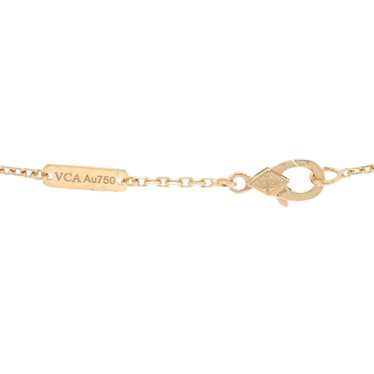 18K Yellow Gold Guilloche Vintage Alhambra Pendant Necklace