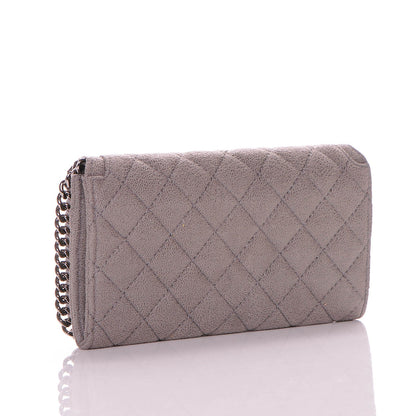 Stella McCartney Shaggy Deer Quilted Falabella Flap Wallet Grey 3 of 7