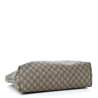 Gucci GG Supreme Monogram Medium Zippered Shopping Tote Dark Brown 4 of 11