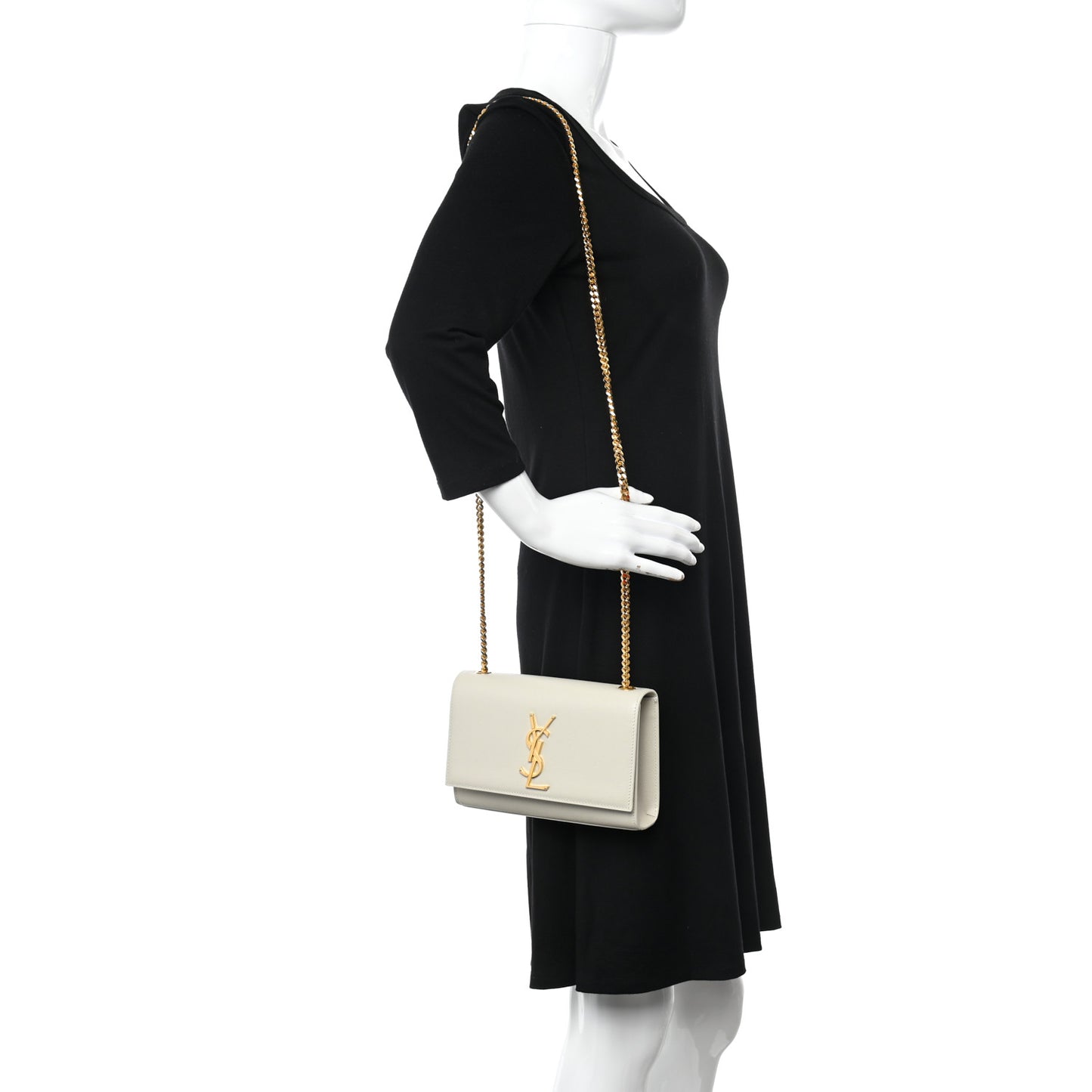 Grain De Poudre Small Monogram Kate Satchel Blanc Vintage