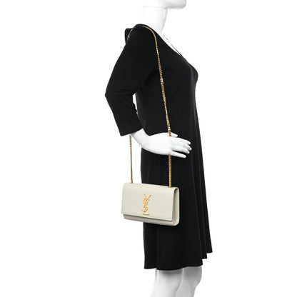 Saint Laurent Grain De Poudre Small Monogram Kate Satchel Blanc Vintage 2 of 10