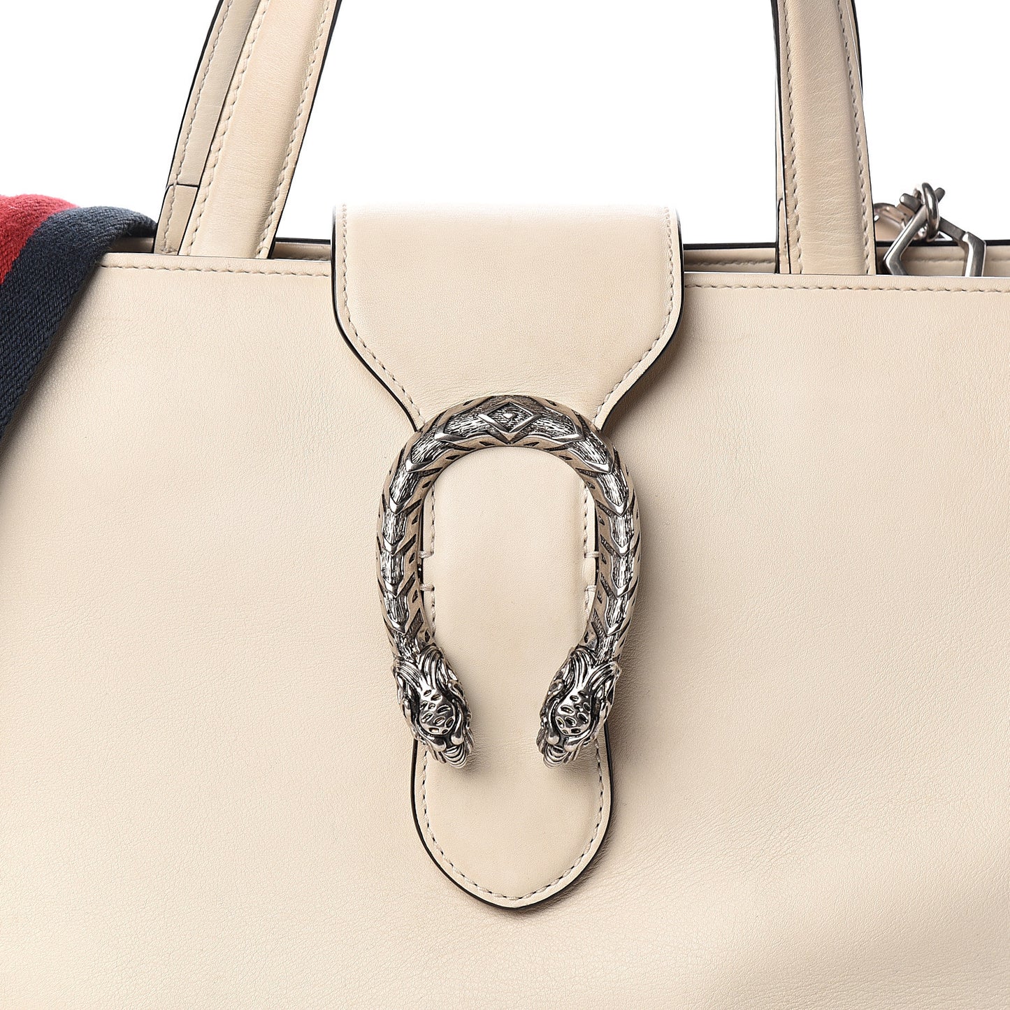 Calfskin Web Medium Dionysus Tote Bag White