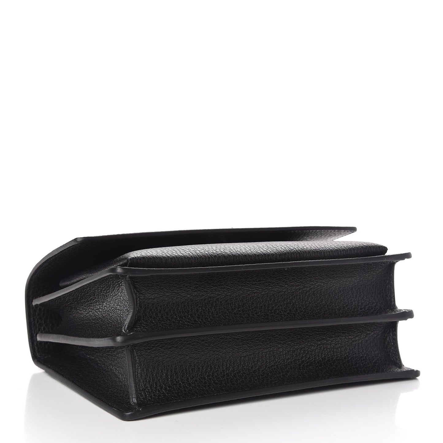 Grained Calfskin Medium Monogram Sunset Satchel Black