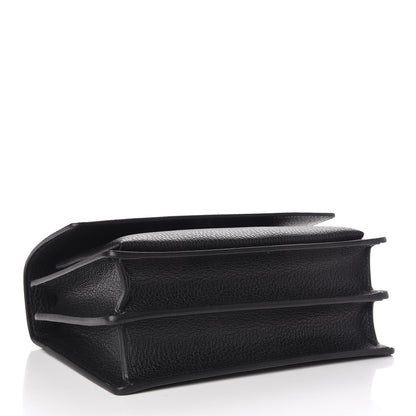 Saint Laurent Grained Calfskin Medium Monogram Sunset Satchel Black 4 of 10