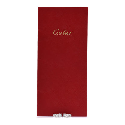Cartier 18K White Gold Diamond Panthere Maillon Earrings 6 of 6