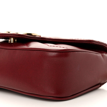 Gucci Calfskin Matelasse Super Mini GG Marmont Shoulder Bag Rosso Ancora 10 of 11