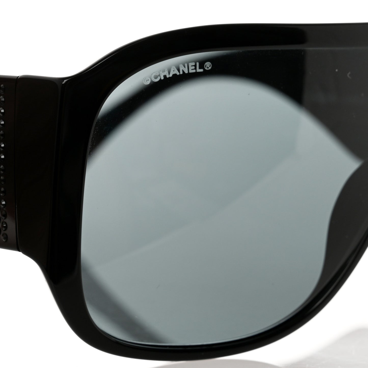 Acetate Crystal CC Shield Sunglasses 5466-B Black
