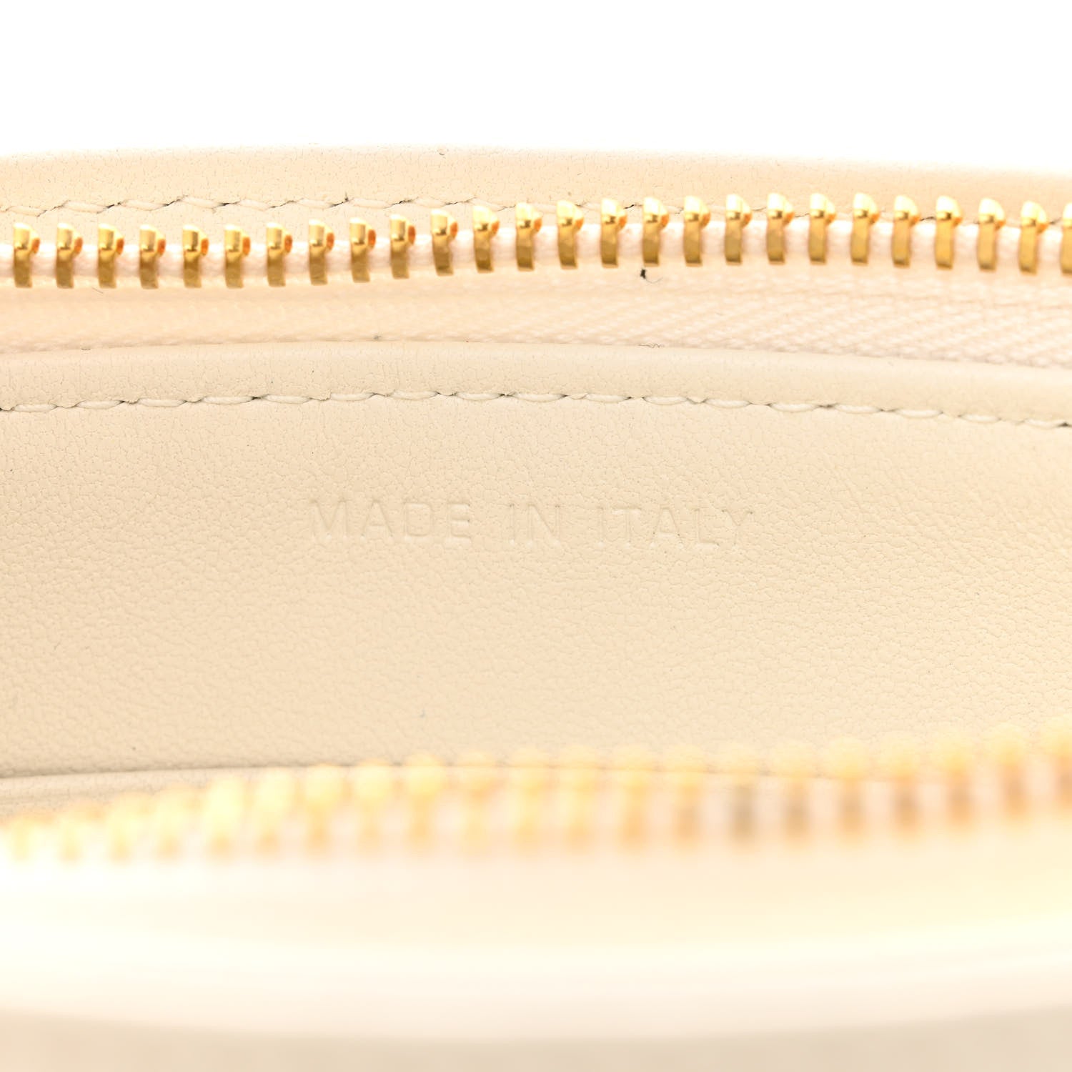 Christian Dior Calfskin Cannage Caro Zipped Pouch With Chain Latte 8 of 12