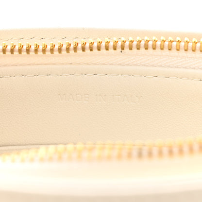 Christian Dior Calfskin Cannage Caro Zipped Pouch With Chain Latte 8 of 12