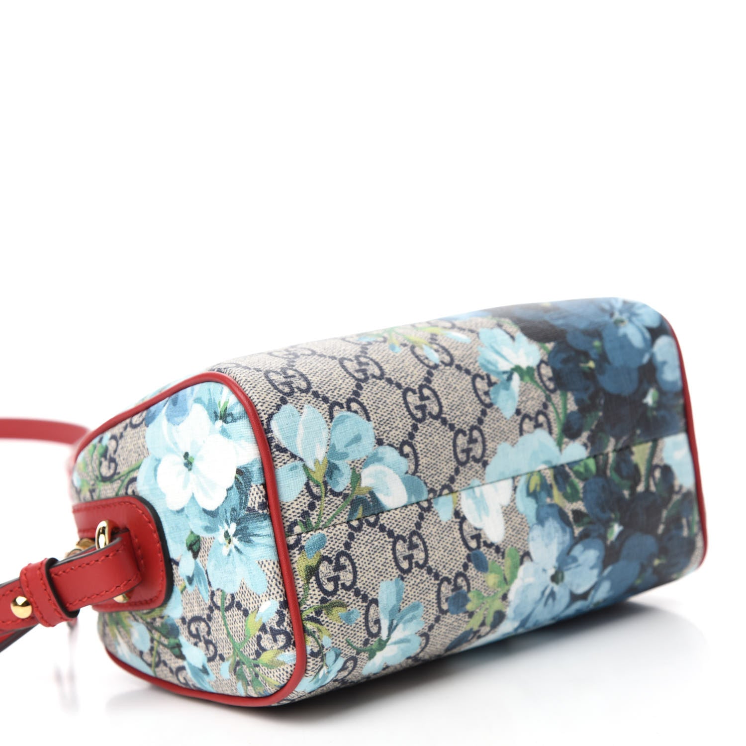 Gucci GG Supreme Monogram Blooms Mini Boston Navy Blue Hibiscus 4 of 10