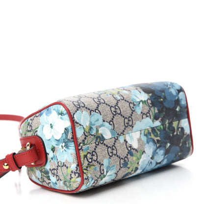 Gucci GG Supreme Monogram Blooms Mini Boston Navy Blue Hibiscus 4 of 10