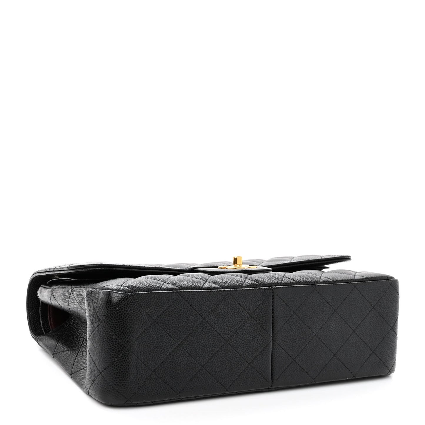 Caviar Quilted Jumbo Double Flap Black