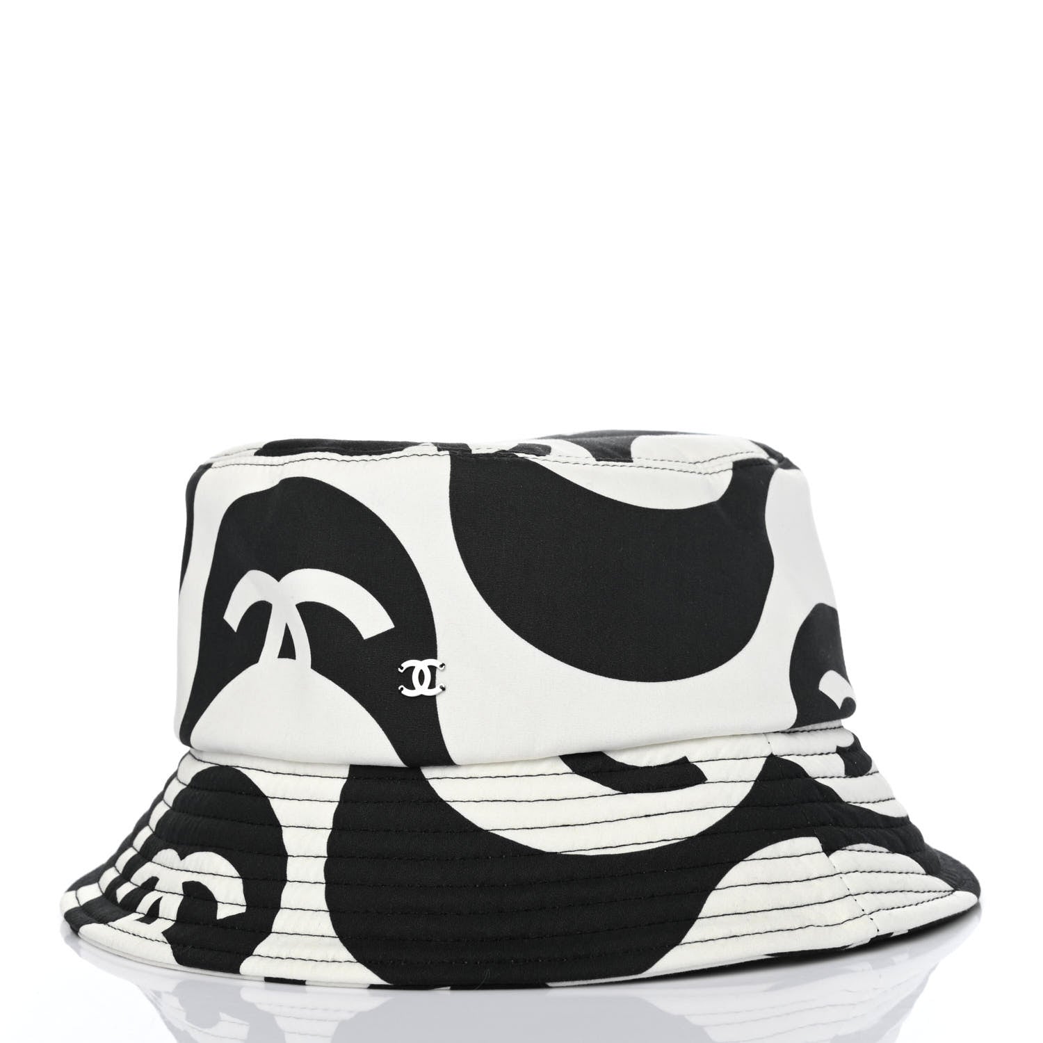 Chanel Cotton CC Bucket Hat L Black White 2 of 4