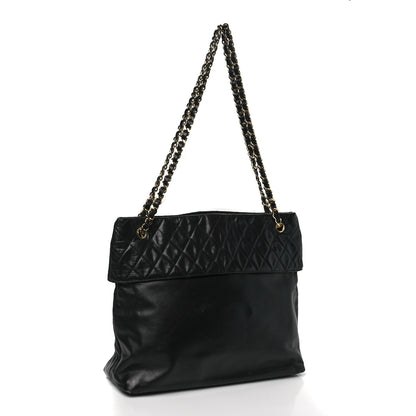 Chanel Lambskin Quilted Shopping Tote Black 3 of 9