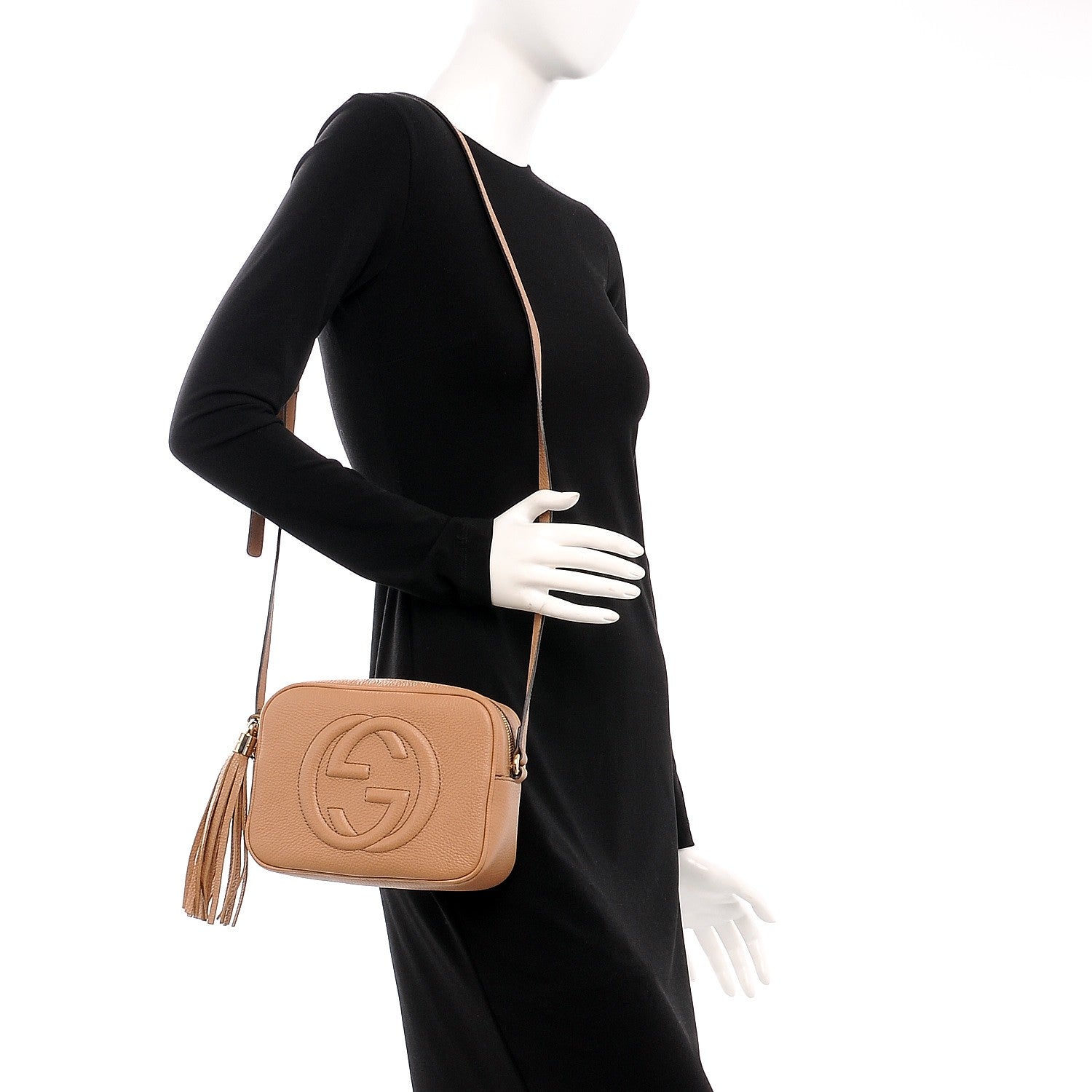 Gucci Pebbled Calfskin Small Soho Disco Bag Rose Beige 2 of 7